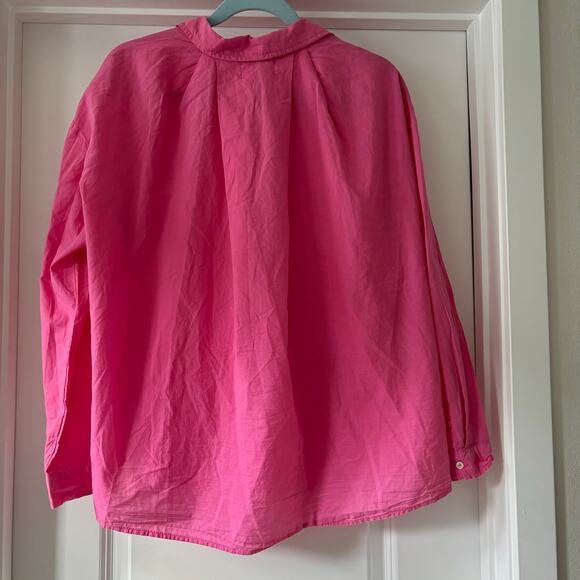 Velvet by Graham & Spencer Hot Pink / Rose button up Blouse Size M Anthropologie - Picture 2 of 5